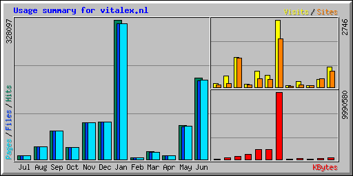Usage summary for vitalex.nl